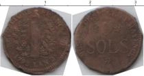 Продать Монеты Франция 5 соль 1793 Медь