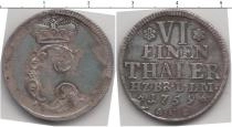 Продать Монеты Брауншвайг-Вольфенбюттель 1/6 талера 1759 Серебро