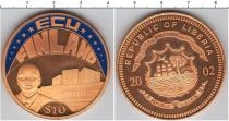 Продать Монеты Либерия 10 долларов 2002 Медно-никель