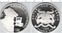 Продать Монеты Бенин 1000 песет 1999 Серебро