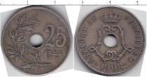 Продать Монеты Бельгия 25 сентим 1908 Медно-никель
