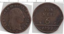 Продать Монеты Сицилия 6 кавалли 1799 Медь
