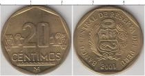 Продать Монеты Перу 20 сентим 2001 Медно-никель