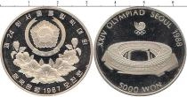 Продать Монеты Южная Корея 5000 вон 1987 Серебро