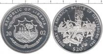 Продать Монеты Либерия 20 долларов 2002 Серебро