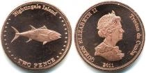 Продать Монеты Соловьиные острова 2 пенса 2011 Медь