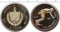 Продать Монеты Куба 5 песо 1983 Серебро