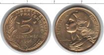 Продать Монеты Франция 5 сентим 1996 Медно-никель