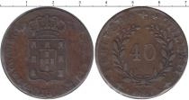 Продать Монеты Португалия 40 рейс 1831 Бронза