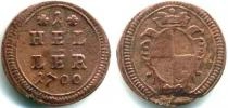 Продать Монеты Бранденбург-Ансбах 1 хеллер 1700 Медь