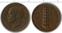 Продать Монеты Италия 5 сентесим 1923 Медь