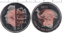 Продать Монеты Саба 2 1/2 доллара 2011 Биметалл