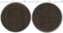 Продать Монеты Рейсс-Оберграйц 3 пфеннига 1858 Медь