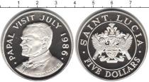 Продать Монеты Сент-Люсия 5 долларов 1986 Серебро