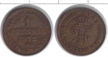 Продать Монеты Мекленбург-Стрелитц 1 пфенниг 1872 Медь