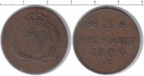 Продать Монеты Саксония 4 пфеннига 1809 Медь