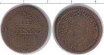 Продать Монеты Висмар 3 пфеннига 1835 Медь