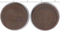 Продать Монеты Висмар 3 пфеннига 1835 Медь