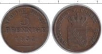 Продать Монеты Саксен-Кобург-Готта 3 пфеннига 1834 Медь