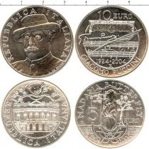 Продать Подарочные монеты Италия Творчество Джакомо Пуччини 2004 Серебро