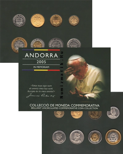 Продать Подарочные монеты Андорра Иоанн Павел 2005 