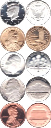 Продать Подарочные монеты США Пруф-сет 2003 года 2003 