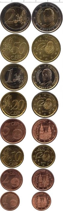 Продать Подарочные монеты Испания Евронабор 2001 года 2001 