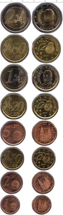 Продать Подарочные монеты Испания Евронабор 2001 года 2001 