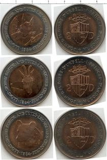 Продать Подарочные монеты Андорра Сохранение животного мира 1984 Биметалл