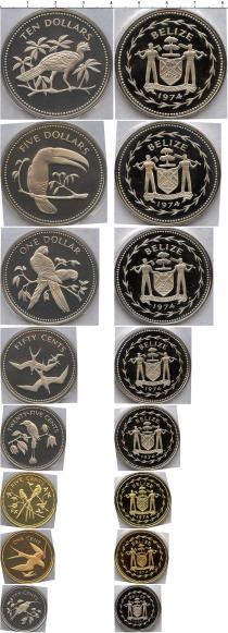 Продать Подарочные монеты Белиз Выпуск 1974 года 1974 