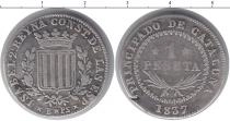 Продать Монеты Италия 1 песета 1837 Серебро