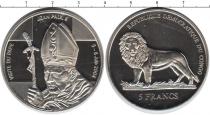 Продать Монеты Конго 5 франков 2004 Серебро
