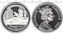 Продать Монеты Гибралтар 5 фунтов 2005 Серебро