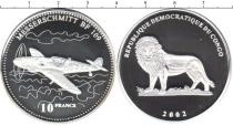 Продать Монеты Конго 10 франков 2002 Серебро