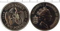 Продать Подарочные монеты Гернси 2 фунта 1985 Медно-никель