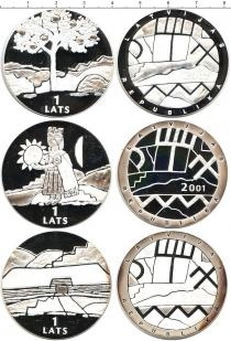 Продать Подарочные монеты Латвия Набор из 1 лата 0 Серебро