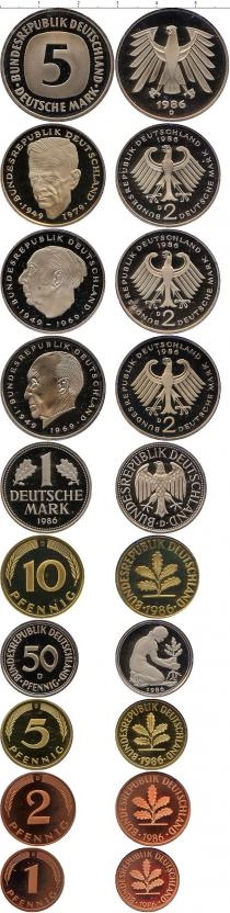 Продать Подарочные монеты ФРГ Монеты 1985 (чеканка Гамбург) 1985 
