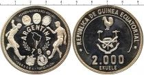 Продать Подарочные монеты Экваториальная Гвинея Чемпионат мира по футболу 78 в Аргентине 1978 Серебро