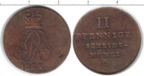 Продать Монеты Брауншвайг-Люнебург-Каленберг-Ганновер 2 пфеннига 1822 Медь
