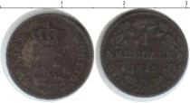 Продать Монеты Вюртемберг 1 крейцер 1845 Медь