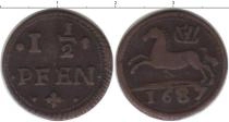 Продать Монеты Ганновер 1 1/2 пфеннига 1687 Медь