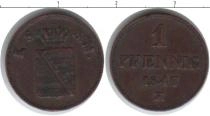Продать Монеты Саксония 1 пфенниг 1847 Медь