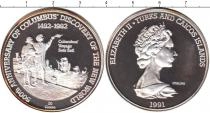 Продать Монеты Теркc и Кайкос 20 крон 1991 Серебро