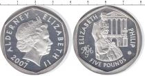 Продать Монеты Олдерни 5 фунтов 2007 Серебро