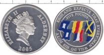Продать Монеты Олдерни 5 фунтов 2005 Серебро