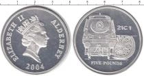 Продать Монеты Олдерни 5 фунтов 2004 Серебро
