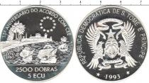 Продать Монеты Сан-Томе и Принсипи 2500 добрас 1993 Серебро
