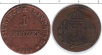 Продать Монеты Бавария 1 крейцер 1806 Медь