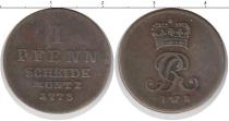 Продать Монеты Германия 1 пфенниг 1773 Медь