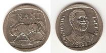 Продать Монеты ЮАР 5 ранд 2000 Сталь покрытая никелем